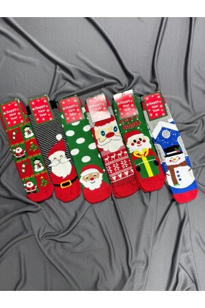 Neujahr – Weihnachten – weihnachtliche Unisex-Socken im 6er-Pack - 1