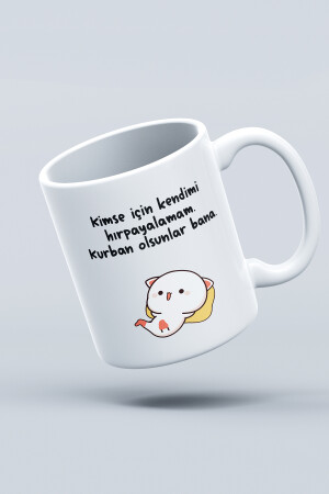 Neujahrsgeschenk „Ich kann mich für niemanden schlagen, lass mich ein Opfer sein“ bedruckte Tasse asko-kusko-1 - 4