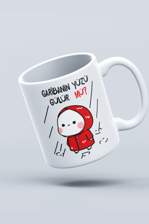 Neujahrsgeschenk „Lächelt der arme Mann?“ Bedruckte Tasse und Tasse „Givebutik-tasarım-1“. - 6