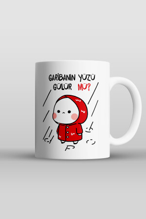 Neujahrsgeschenk „Lächelt der arme Mann?“ Bedruckte Tasse und Tasse „Givebutik-tasarım-1“. - 7