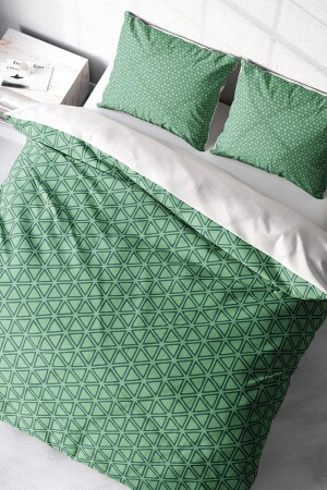 Nevresim Takımı %100 Doğal Pamuk Çift Kişilik 3d Digital Green Pattern monohome18474HF - 1