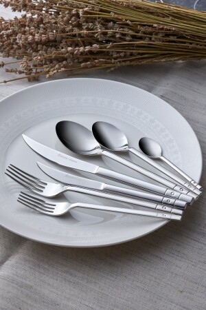 New Elmas Shiny 84 Parça 12 Kişilik Elegance Kutulu Çatal Kaşık Bıçak Takımı 153.03.08.2208 - Karaca