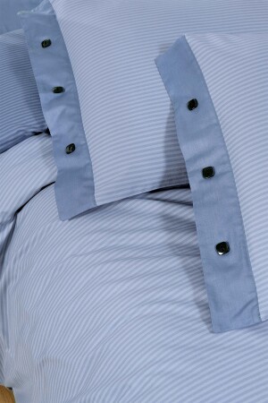 New Fancy Stripe Blue King Size 100 % Baumwolle gestreiftes Bettbezug-Set SAREV. 3181325006 - 6