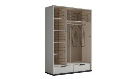 Newport Moonstone 3-türiger Kleiderschrank - 5