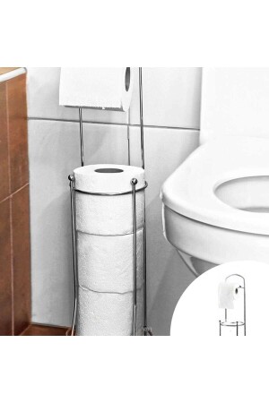 Newstore Ayaklı Tuvalet Kağıtlığı Wc Kağıtlık Paslanmaz Yedekli Tuvalet Kağıtlığı TYC00061686928 - 1