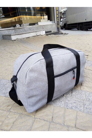 Nfystyle Mittelgroße Unisex-Reisetasche mit Hand- und Schultergurt, Fitness-Handgepäck, graues Kunstleder, NFYVLZ01GR - 2