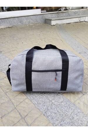 Nfystyle Mittelgroße Unisex-Reisetasche mit Hand- und Schultergurt, Fitness-Handgepäck, graues Kunstleder, NFYVLZ01GR - 3