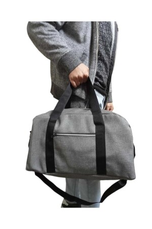 Nfystyle Mittelgroße Unisex-Reisetasche mit Hand- und Schultergurt, Fitness-Handgepäck, graues Kunstleder, NFYVLZ01GR - 4