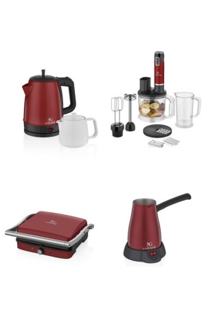 Ng Home 4-teiliges Mitgift-Set für Haushaltsgeräte, Rot, TCMNGH4ELEVCYZSR - 4