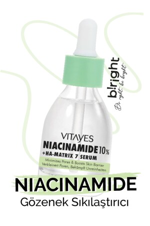 Niacinamid 10 % und Hyaluronsäure, hautporenstraffendes Hautbarriere-stärkendes Hautserum - 1