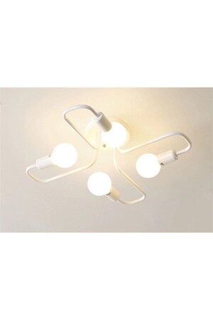 MNZ-Nice Loop 4-piece White Placemat/Ceiling Mounted Chandelier DÖNGÜ04-0200-TM - Taşcan Aydınlatma