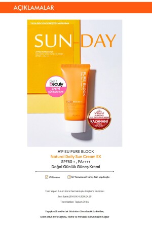 Nicht klebender Sonnenschutz 50 ml Apieu Pure Block Daily Sun Cream Ex Spf45/Pa - 4