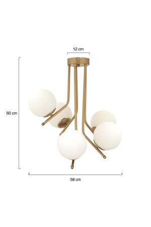 Nida 5-Lite Kompletter, antik lackierter, moderner Kronleuchter für Küche, Schlafzimmer, Wohnzimmer 3551-05-FR - 7