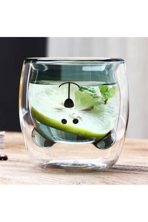 Niedlicher Glasbecher mit Bärenwand, doppelwandiger Design-Glasbecher, 250 ml, Geschenkwandbärenglas 48614 - Seram Collection