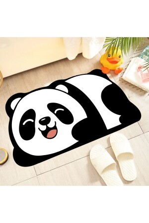 Niedlicher Panda, wasserabsorbierende Badematte für die Dusche vorne, Toilettensitz, einteilige Badematte mit Tiermuster - 1