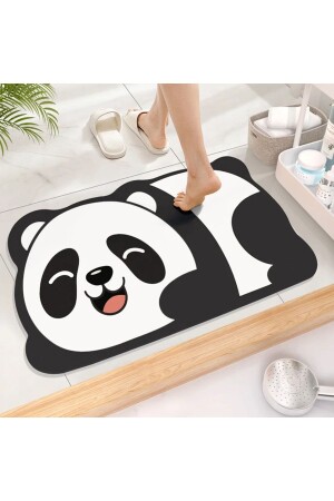 Niedlicher Panda, wasserabsorbierende Badematte für die Dusche vorne, Toilettensitz, einteilige Badematte mit Tiermuster - 3