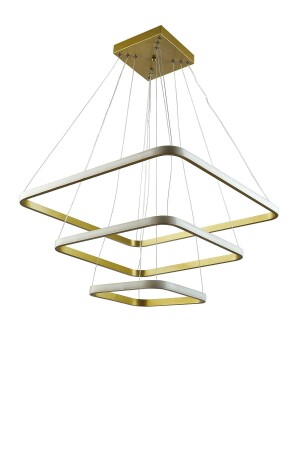 Nikol Modern Design Quadratischer LED-Dreifach-Kronleuchter NİKOLGOLD3LÜ - 3