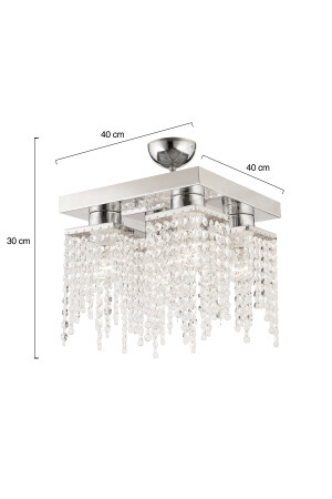 Nikola 4-teiliger Wohnzimmer-Kronleuchter aus Chrom-Kristallstein mit modernem Design, Kristall, 3562-04-CH - 8