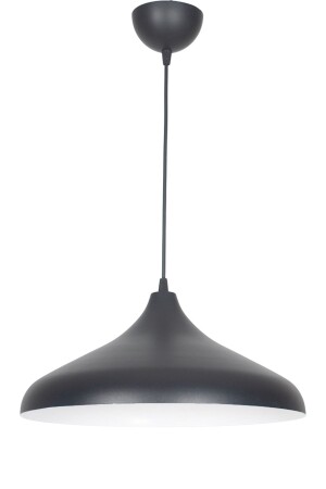 Nil Modern Metal Finished Black mit White Interior Pendelleuchte Cafe - Kitchen Single Kronleuchter NILSIVAMA01 - 2