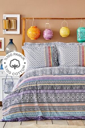 Nileso Red 100 % Baumwolle Doppelbettbezug-Set 200. 17. 01. 0089 - Karaca Home