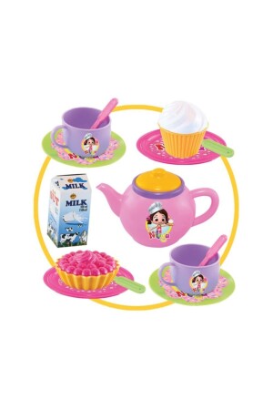 Niloya Küche + Mädchen-Spielzeug-Teeservice-Wagen, pädagogisches Puppenhaus-Spielzeug, Spielset Depomiks abc123 - 3