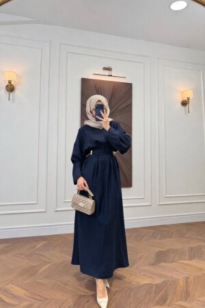 Nilra Broşlu Elbise - Lacivert - Nuuwears