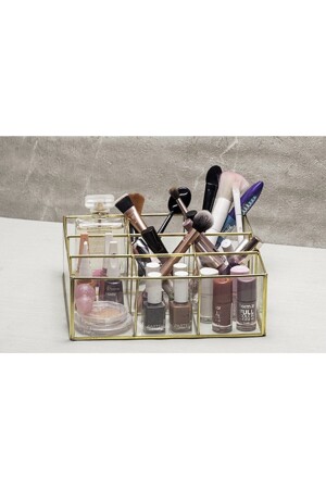 Nine Box Gold Organizer für Make-up-Material, Glasbox af129 - 1