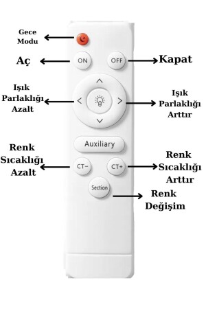 Nipul Beyaz Plafonyer Modern Kumandalı 3 Renk Işık Ledli Avize nipul-b-k-01 - 4