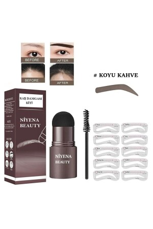 Niyenabeauty Kaş Damgası Şekillendirme Kiti Koyu Kahverengi - 1