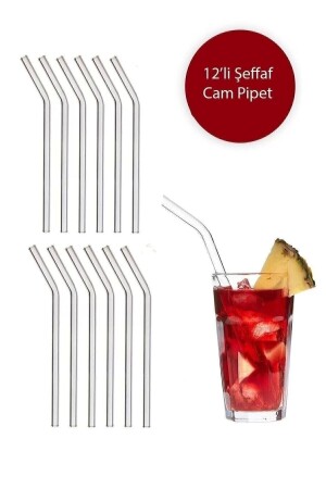 Nom Trend Şeffaf 12 li Cam Eğimli Pipet - 2