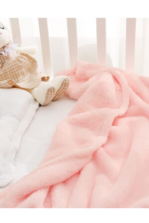 Nomi Babydecke Rosa Neugeborenes Babybett Kinderwagen Swaddle Plüschdecke 100 x 120 cm MRTNOMİBTNY1 - 4