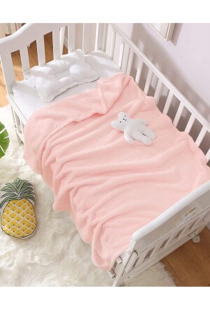 Nomi Babydecke Rosa Neugeborenes Babybett Kinderwagen Swaddle Plüschdecke 100 x 120 cm MRTNOMİBTNY1 - 6