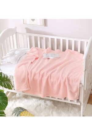 Nomi Babydecke Rosa Neugeborenes Babybett Kinderwagen Swaddle Plüschdecke 100 x 120 cm MRTNOMİBTNY1 - 8