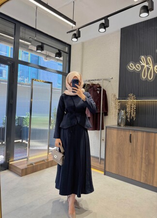 Nora Eteği Pileli Takım - Lacivert - Nuuwears