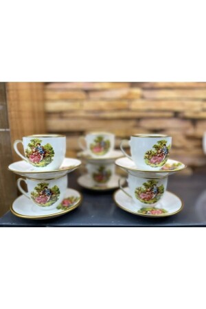 Nostalgie handbemaltes Marquise-Kaffeetassen-Set TRB002 - 4