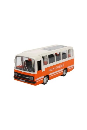 Nostalgischer öffentlicher Bus zum Ziehen und Lösen mit Ton und Licht 15 cm – Orange SUN-JS1041 - 1