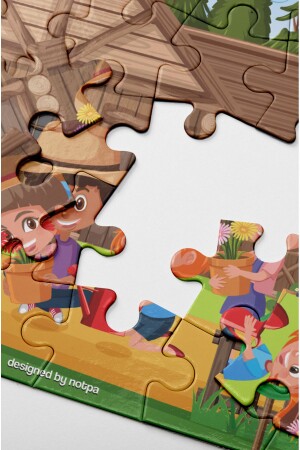 Notpa 24-teiliges Lern- und Tutorial-Puzzle aus Holz, bunt, für Kinder, 4er-Set 1 - 9