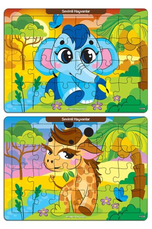 Notpa Çocuklar Için Eğitici Ve Öğretici 24 Parça Ahşap Renkli Puzzle Sevimli Hayvanlar 4lü Set 13 - 5