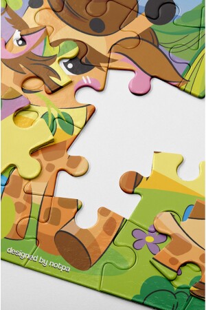 Notpa Çocuklar Için Eğitici Ve Öğretici 24 Parça Ahşap Renkli Puzzle Sevimli Hayvanlar 4lü Set 13 - 9