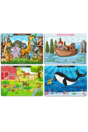 Notpa Çocuklar Için Eğitici Ve Öğretici Ahşap 24 Parça Renkli Puzzle 4lü Set 10 - 3