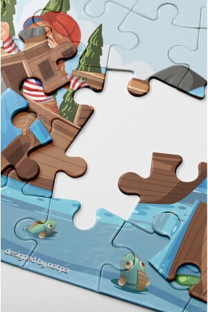 Notpa Çocuklar Için Eğitici Ve Öğretici Ahşap 24 Parça Renkli Puzzle Kaşif Çocuklar 4lü Set 15 - 7