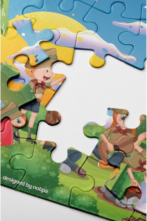 Notpa Çocuklar Için Eğitici Ve Öğretici Ahşap 24 Parça Renkli Puzzle Kaşif Çocuklar 4lü Set 15 - 9