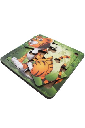 Notpa Çocuklar Için Eğitici Ve Öğretici Ahşap 8 li 4 Parçalı Hayvanlar Mini Puzzle Set 8'li Set 2 - 7