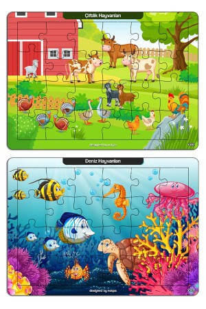 Notpa Çocuklar Için Eğitici Ve Öğretici Ahşap Renkli Puzzle 4lü Set 3 - 4