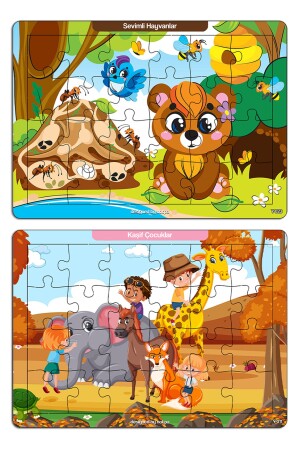 Notpa Çocuklar Için Eğitici Ve Öğretici Ahşap Renkli Puzzle 4lü Set 3 - 5