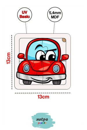 Notpa Lern- und Tutorial-Set aus Holz, 8-teilig, 4-teilig, Fahrzeuge, Mini-Puzzle-Set für Kinder, 8-teiliges Set 1 - 5