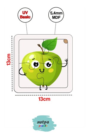 Notpa Lern- und Tutorial-Set aus Holz, 8-teilig, 4-teilig, Früchte, Mini-Puzzle-Set für Kinder, 8-teiliges Set 3 - 5