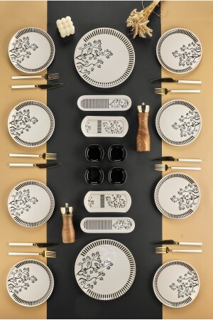 Novella Lüx Seramik 18 Parça 8 Kişilik Kahvaltı Takımı Seti- Kahvaltı Sunumu - Modaliving