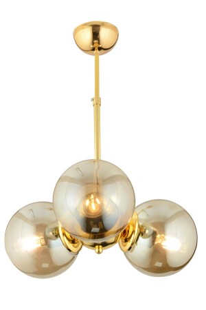 Novento 3Lü Gold Bal Camlı Modern Sarkıt Mutfak Salon Avize 3824-03-GD - 5