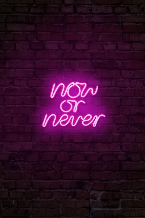 - Now Or Never - Led Dekoratif Duvar Aydınlatması Neon Duvar Yazısı Sihirli Led Mesajlar -neongraph DEC010037 - 2